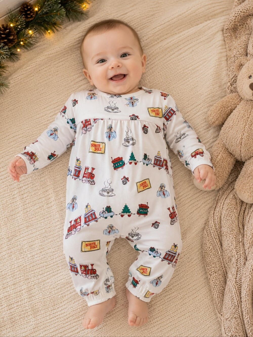 TBBC Penny's Playsuit Express Print Pima 3-6M NWT